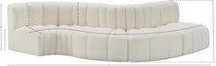 Arc Faux Leather 5pc. Sectional Cream - 101Cream-S5B - Vega Furniture