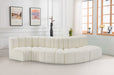 Arc Faux Leather 5pc. Sectional Cream - 101Cream-S5B - Vega Furniture