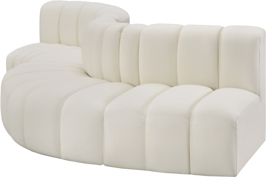 Arc Faux Leather 5pc. Sectional Cream - 101Cream-S5B - Vega Furniture