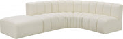 Arc Faux Leather 5pc. Sectional Cream - 101Cream-S5C - Vega Furniture