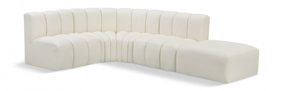 Arc Faux Leather 5pc. Sectional Cream - 101Cream-S5C - Vega Furniture