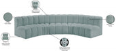 Arc Faux Leather 5pc. Sectional Mint - 101Mint-S5A - Vega Furniture