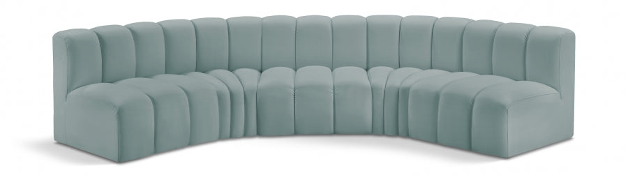 Arc Faux Leather 5pc. Sectional Mint - 101Mint-S5A - Vega Furniture