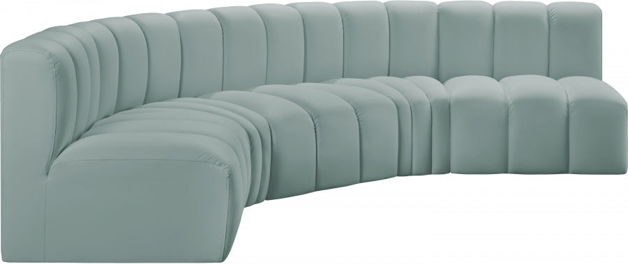 Arc Faux Leather 5pc. Sectional Mint - 101Mint-S5A - Vega Furniture