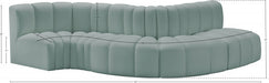 Arc Faux Leather 5pc. Sectional Mint - 101Mint-S5B - Vega Furniture