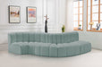 Arc Faux Leather 5pc. Sectional Mint - 101Mint-S5B - Vega Furniture