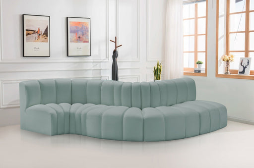 Arc Faux Leather 5pc. Sectional Mint - 101Mint-S5B - Vega Furniture