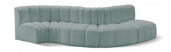 Arc Faux Leather 5pc. Sectional Mint - 101Mint-S5B - Vega Furniture