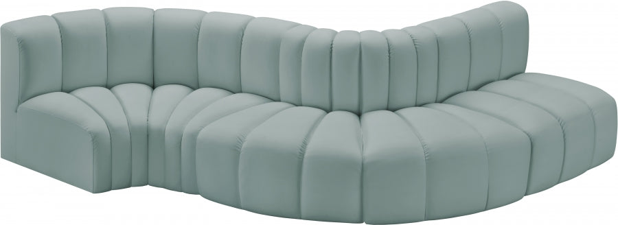 Arc Faux Leather 5pc. Sectional Mint - 101Mint-S5B - Vega Furniture