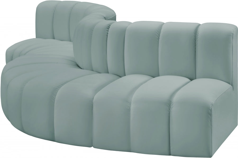 Arc Faux Leather 5pc. Sectional Mint - 101Mint-S5B - Vega Furniture