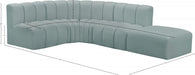 Arc Faux Leather 5pc. Sectional Mint - 101Mint-S5C - Vega Furniture