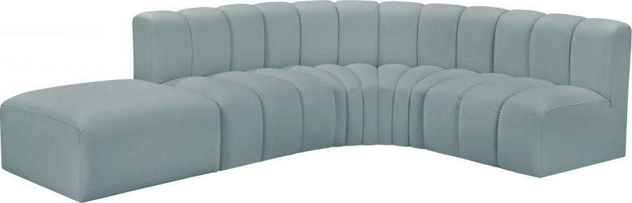 Arc Faux Leather 5pc. Sectional Mint - 101Mint-S5C - Vega Furniture