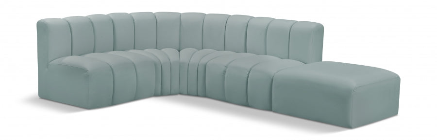 Arc Faux Leather 5pc. Sectional Mint - 101Mint-S5C - Vega Furniture