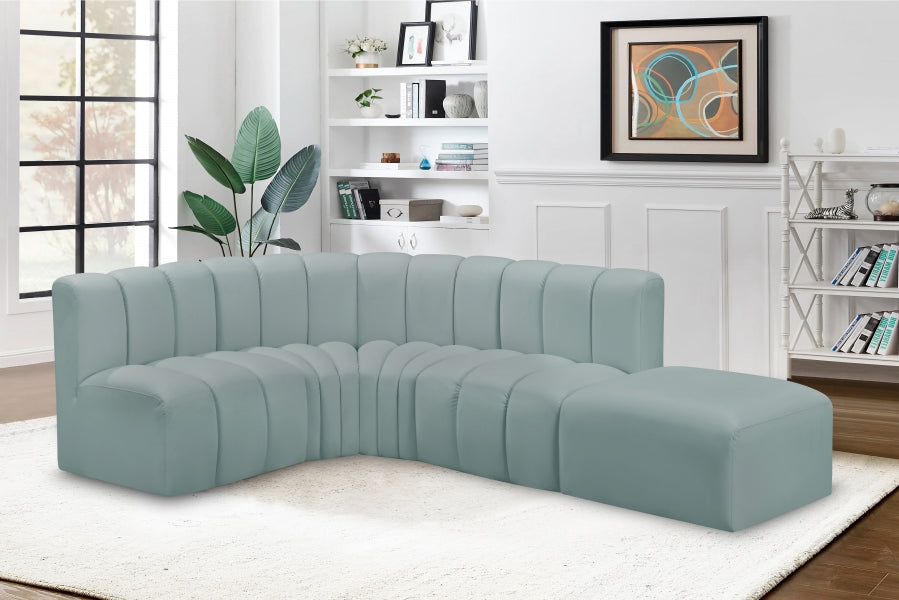 Arc Faux Leather 5pc. Sectional Mint - 101Mint-S5C - Vega Furniture