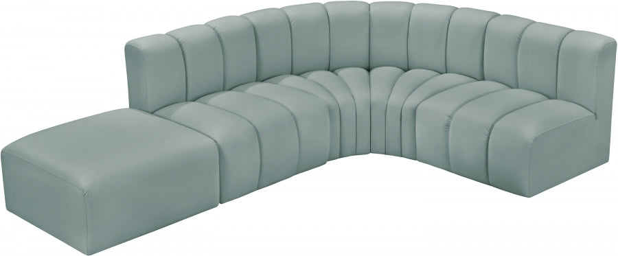 Arc Faux Leather 5pc. Sectional Mint - 101Mint-S5C - Vega Furniture