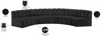 Arc Faux Leather 6pc. Sectional Black - 101Black-S6B - Vega Furniture