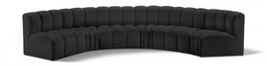 Arc Faux Leather 6pc. Sectional Black - 101Black-S6B - Vega Furniture