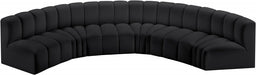 Arc Faux Leather 6pc. Sectional Black - 101Black-S6B - Vega Furniture