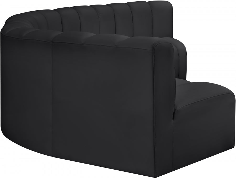 Arc Faux Leather 6pc. Sectional Black - 101Black-S6B - Vega Furniture