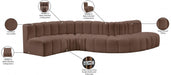 Arc Faux Leather 6pc. Sectional Brown - 101Brown-S6A - Vega Furniture