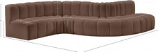 Arc Faux Leather 6pc. Sectional Brown - 101Brown-S6A - Vega Furniture