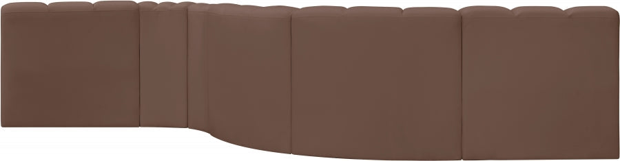 Arc Faux Leather 6pc. Sectional Brown - 101Brown-S6A - Vega Furniture