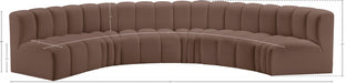 Arc Faux Leather 6pc. Sectional Brown - 101Brown-S6B - Vega Furniture