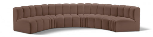 Arc Faux Leather 6pc. Sectional Brown - 101Brown-S6B - Vega Furniture