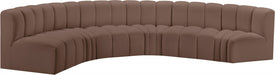 Arc Faux Leather 6pc. Sectional Brown - 101Brown-S6B - Vega Furniture