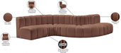 Arc Faux Leather 6pc. Sectional Cognac - 101Cognac-S6A - Vega Furniture