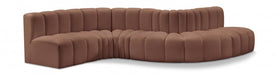 Arc Faux Leather 6pc. Sectional Cognac - 101Cognac-S6A - Vega Furniture