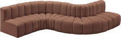 Arc Faux Leather 6pc. Sectional Cognac - 101Cognac-S6A - Vega Furniture