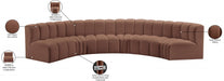 Arc Faux Leather 6pc. Sectional Cognac - 101Cognac-S6B - Vega Furniture