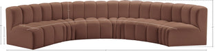 Arc Faux Leather 6pc. Sectional Cognac - 101Cognac-S6B - Vega Furniture