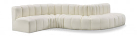 Arc Faux Leather 6pc. Sectional Cream - 101Cream-S6A - Vega Furniture