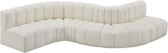 Arc Faux Leather 6pc. Sectional Cream - 101Cream-S6A - Vega Furniture