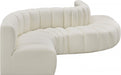 Arc Faux Leather 6pc. Sectional Cream - 101Cream-S6A - Vega Furniture