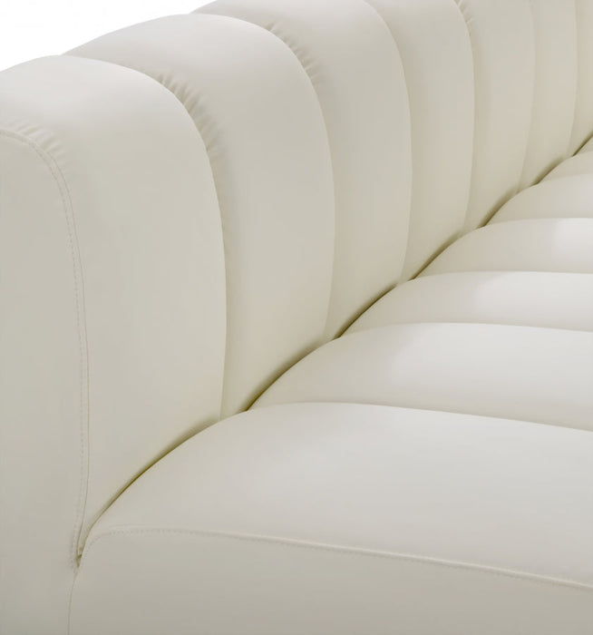 Arc Faux Leather 6pc. Sectional Cream - 101Cream-S6A - Vega Furniture