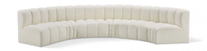 Arc Faux Leather 6pc. Sectional Cream - 101Cream-S6B - Vega Furniture