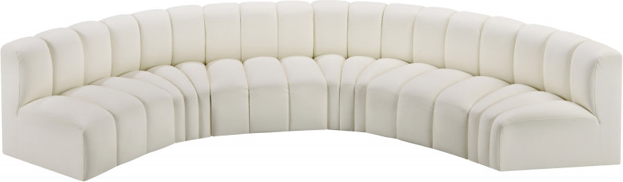 Arc Faux Leather 6pc. Sectional Cream - 101Cream-S6B - Vega Furniture