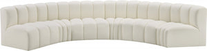 Arc Faux Leather 6pc. Sectional Cream - 101Cream-S6B - Vega Furniture