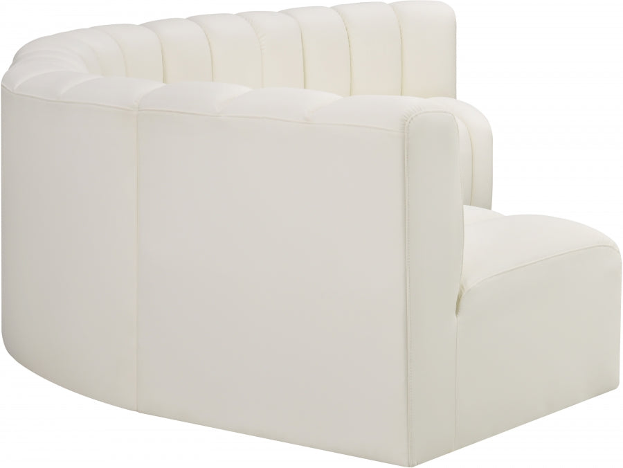 Arc Faux Leather 6pc. Sectional Cream - 101Cream-S6B - Vega Furniture