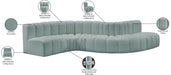 Arc Faux Leather 6pc. Sectional Mint - 101Mint-S6A - Vega Furniture