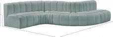 Arc Faux Leather 6pc. Sectional Mint - 101Mint-S6A - Vega Furniture