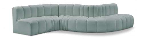 Arc Faux Leather 6pc. Sectional Mint - 101Mint-S6A - Vega Furniture