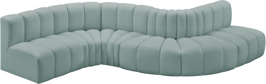 Arc Faux Leather 6pc. Sectional Mint - 101Mint-S6A - Vega Furniture