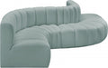 Arc Faux Leather 6pc. Sectional Mint - 101Mint-S6A - Vega Furniture