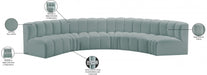 Arc Faux Leather 6pc. Sectional Mint - 101Mint-S6B - Vega Furniture