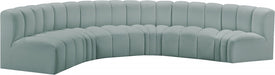 Arc Faux Leather 6pc. Sectional Mint - 101Mint-S6B - Vega Furniture