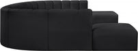 Arc Faux Leather Fabric 10pc. Sectional Black - 101Black-S10A - Vega Furniture